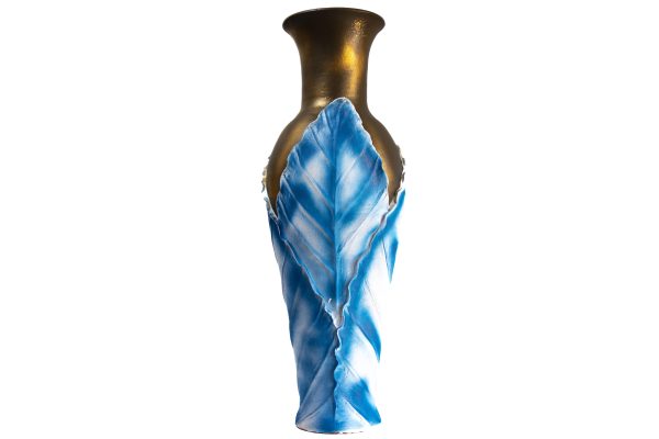 Vase artisanal en céramique, Feuille d'Azur