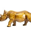 Statuette Rhinocéros en Bois Sculpté