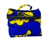 Trousse bleue et jaune motifs floraux