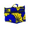 Trousse bleue et jaune motifs floraux