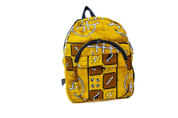 Sac à dos motifs africains jaune moutarde