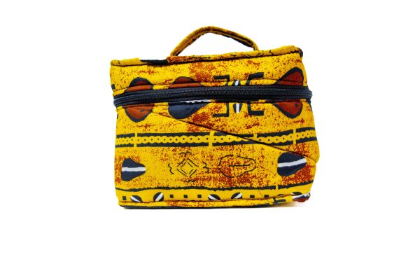 Trousse jaune moutarde motifs traditionnels