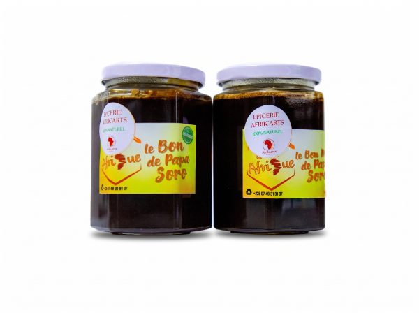 Isolate_oil_bottle_on_white_2K_20260915220548 Miel de termitière naturel "Le Bon Miel de Papa Soro" 350g